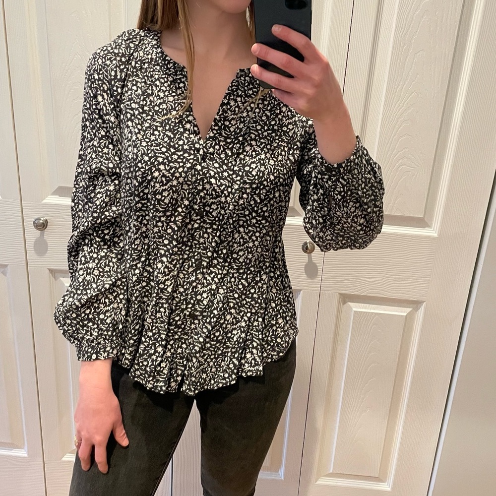 Black and white blouse